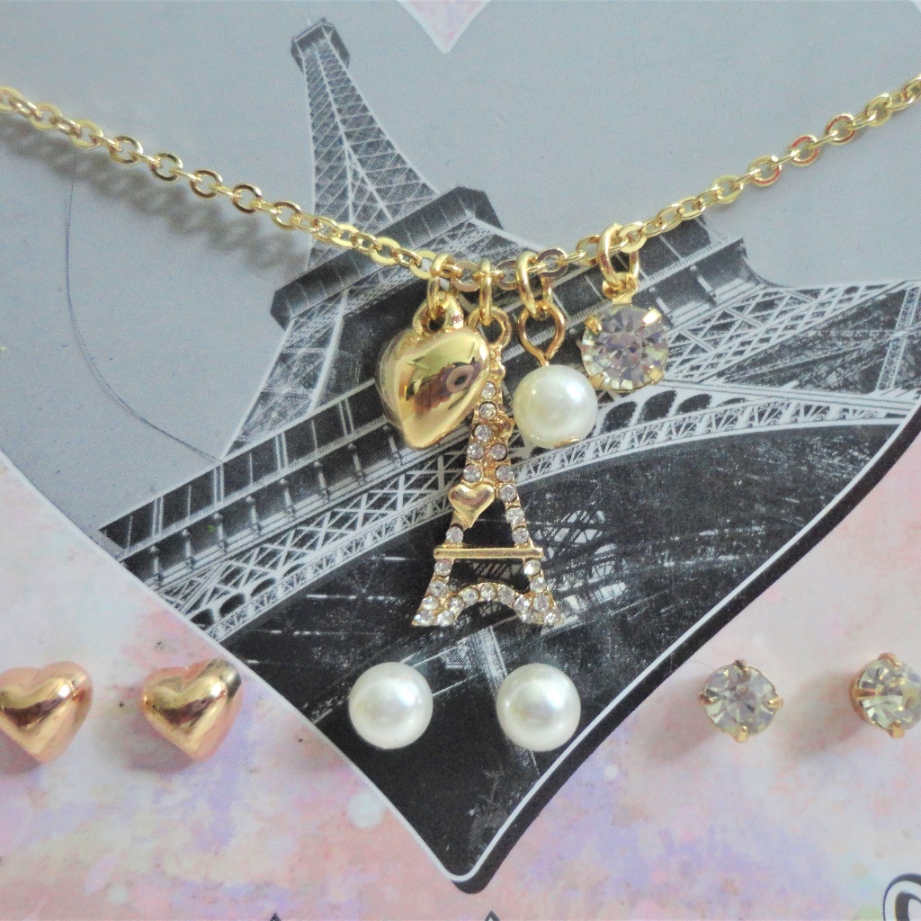 4 Pc Eifel Tower Necklace Coordinating Set 16$